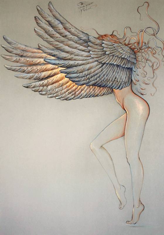 ENGEL II - Zeichnung, 100x70 cm, 2003