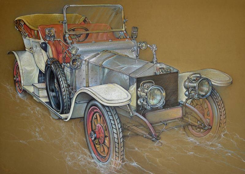 ROLLS-ROYCE 1909-I - Org.Zeichnung, 100x70 cm, 2015