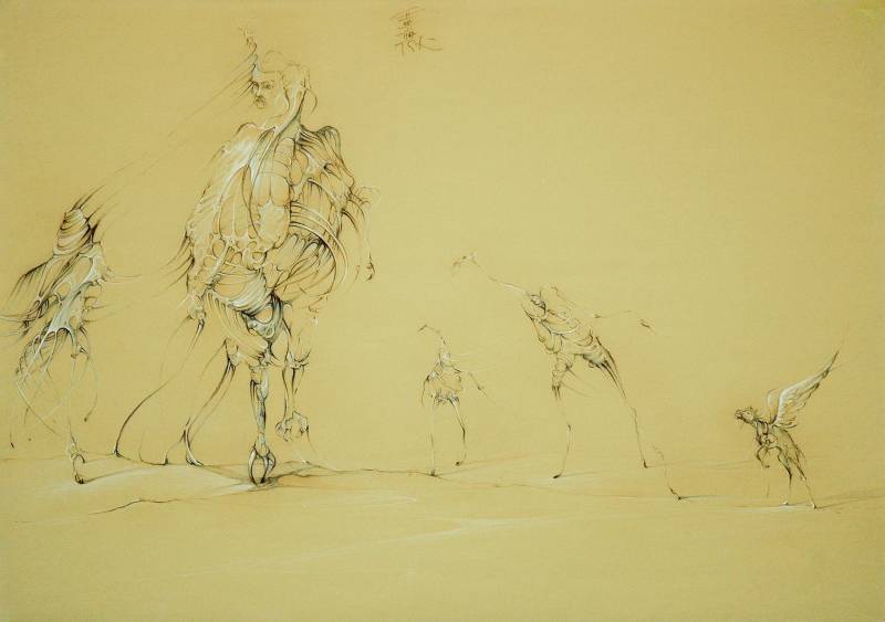ANGST VOR DEM TOD I – TRÄUME - Zeichnung, 70x100 cm, 1986
