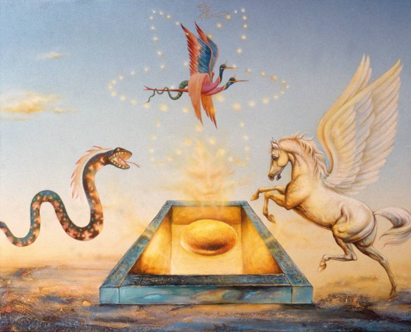 TUTANCHAMUN – MYTHOLOGIE - Mischtechnik auf Leinwand, 40x50 cm, 2005