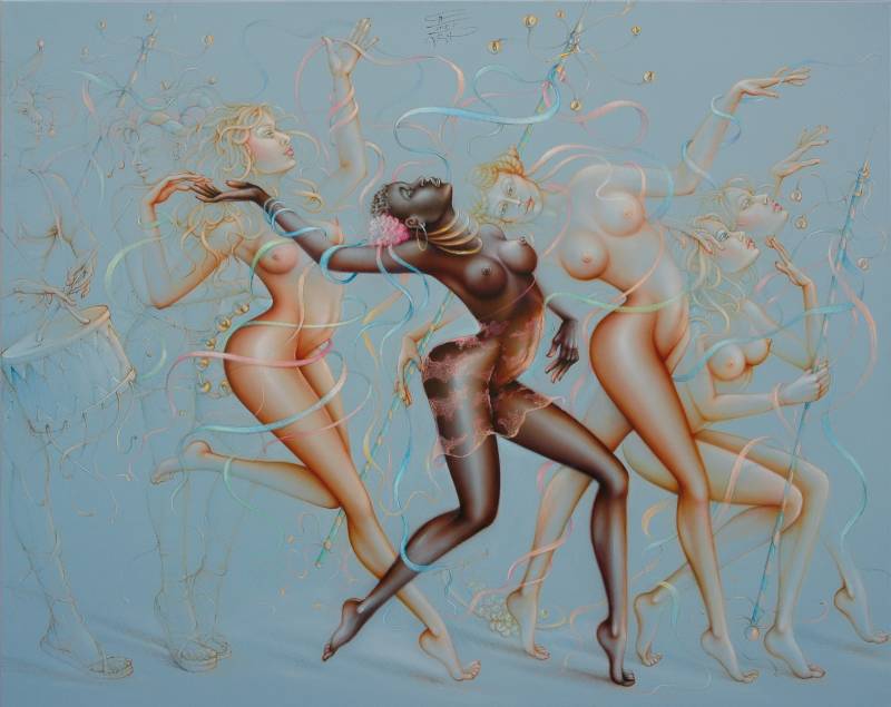 DIE BACCHANALIEN I – DIONYSOS - Mischtechnik auf Leinwand, 130x170 cm, 2007