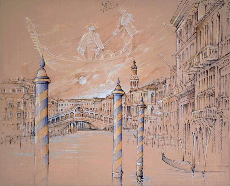 GEIST VON VENEDIG (RIALTO) - Acryl-Öl, 40x50 cm, 2005