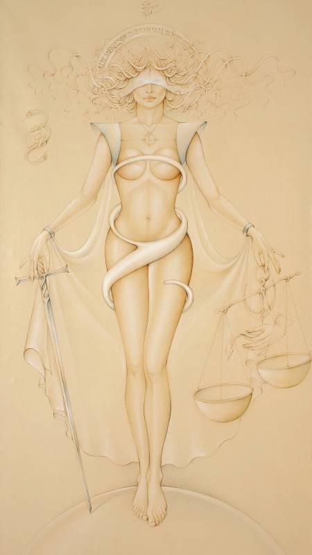 JUSTITIA III - Mischtechnik auf Leinwand, 190x90 cm, 2009