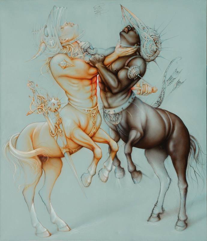 DIE ZENTAUREN – FAIR PLAY - Acryl auf Leinwand, 150 cmx130 cm, 2007