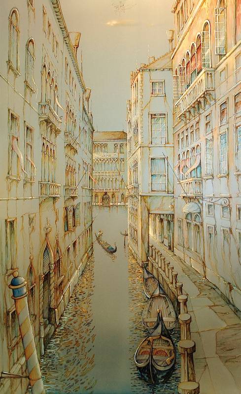 VENEDIG – TAG UND NACHT - Mischtechnik auf Stahl, 160x80 cm, 2010