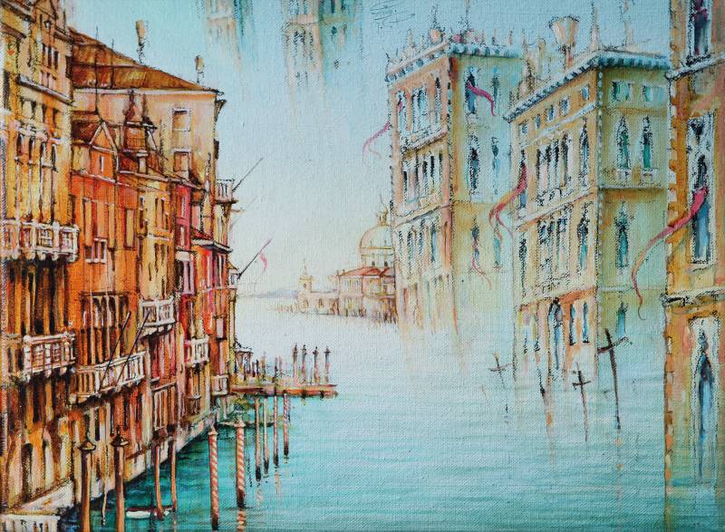 VERGÄNGLICHKEIT VON VENEDIG - Mischtechnik auf Leinwand, 30x40 cm, 2009