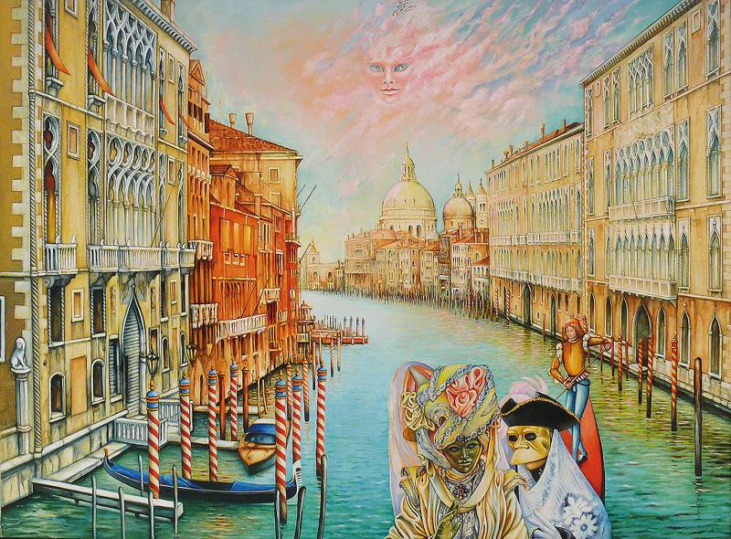 TRAUMREISE (VENEDIG) - Acryl-Öl auf Leinwand, 140x190 cm, 2006