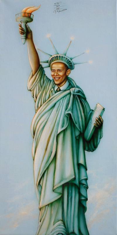 OBAMA - Mischtechnik auf Leinwand, 180x90 cm, 2010