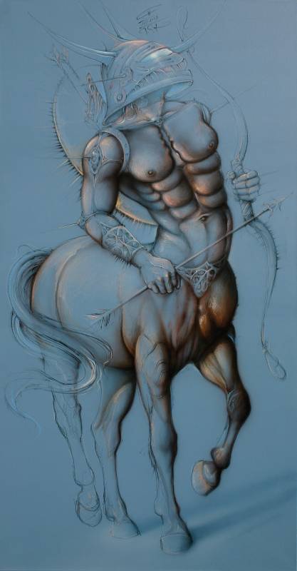 DER ZENTAUR - Mischtechnik auf Leinwand, 190x100 cm, 2008